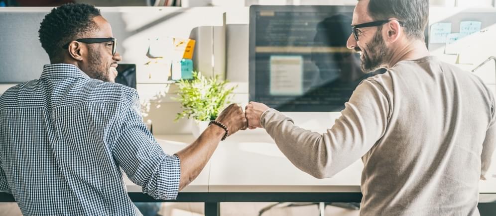 coworkers celebrating