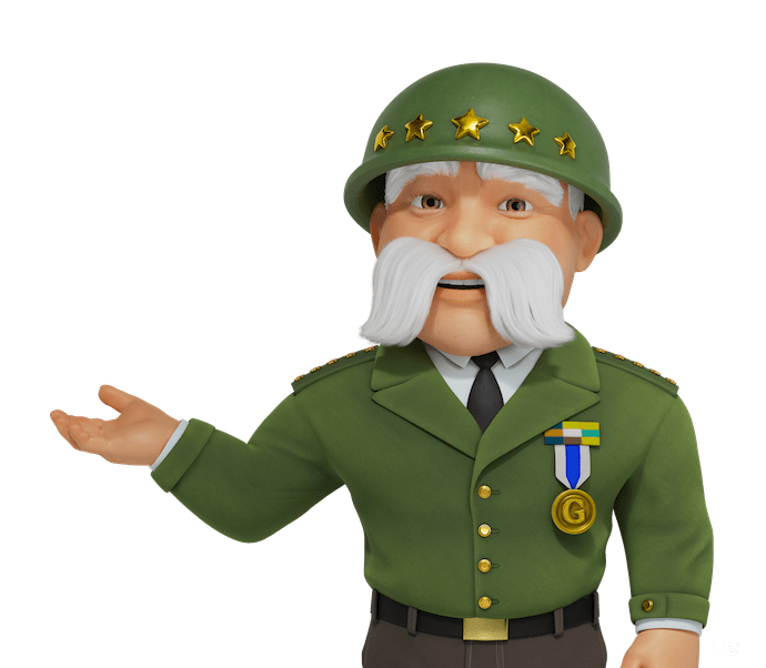 The General Car Insurance - About Us - webpage header image of The General giving two thumbs up with a smile.